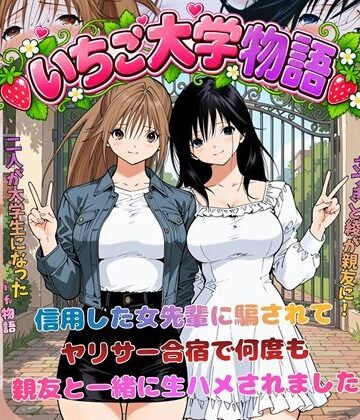 にじのすな【いちご大学物語〜信用した女先輩に騙されて親友と一緒にヤリサー合宿で何度も生ハメされました〜】処女❤評価5.00